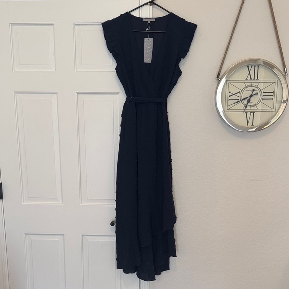 Daniel Rain Navy Swiss Dot Dress - Picture 2 of 9